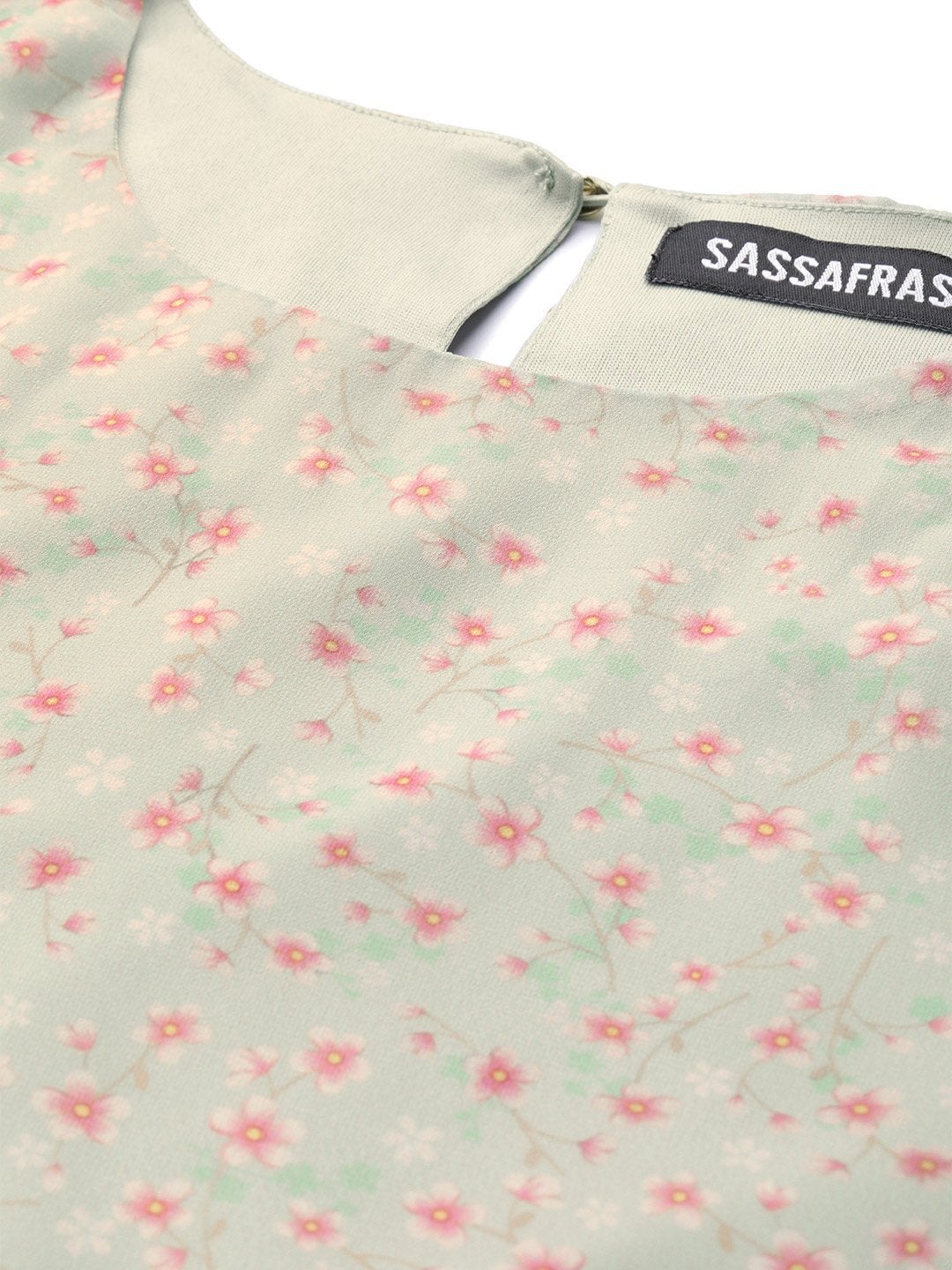 Women's Olive Ditsy Floral Trapeze Dress