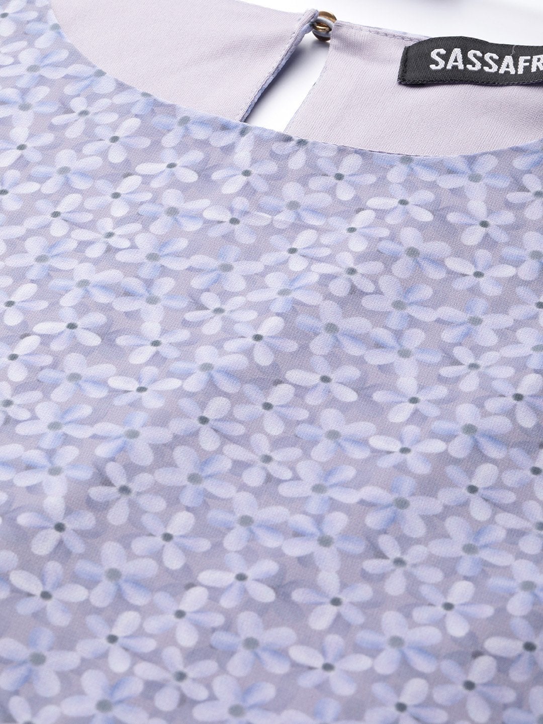 Women's Lavender Ditsy Floral Trapeze Dress