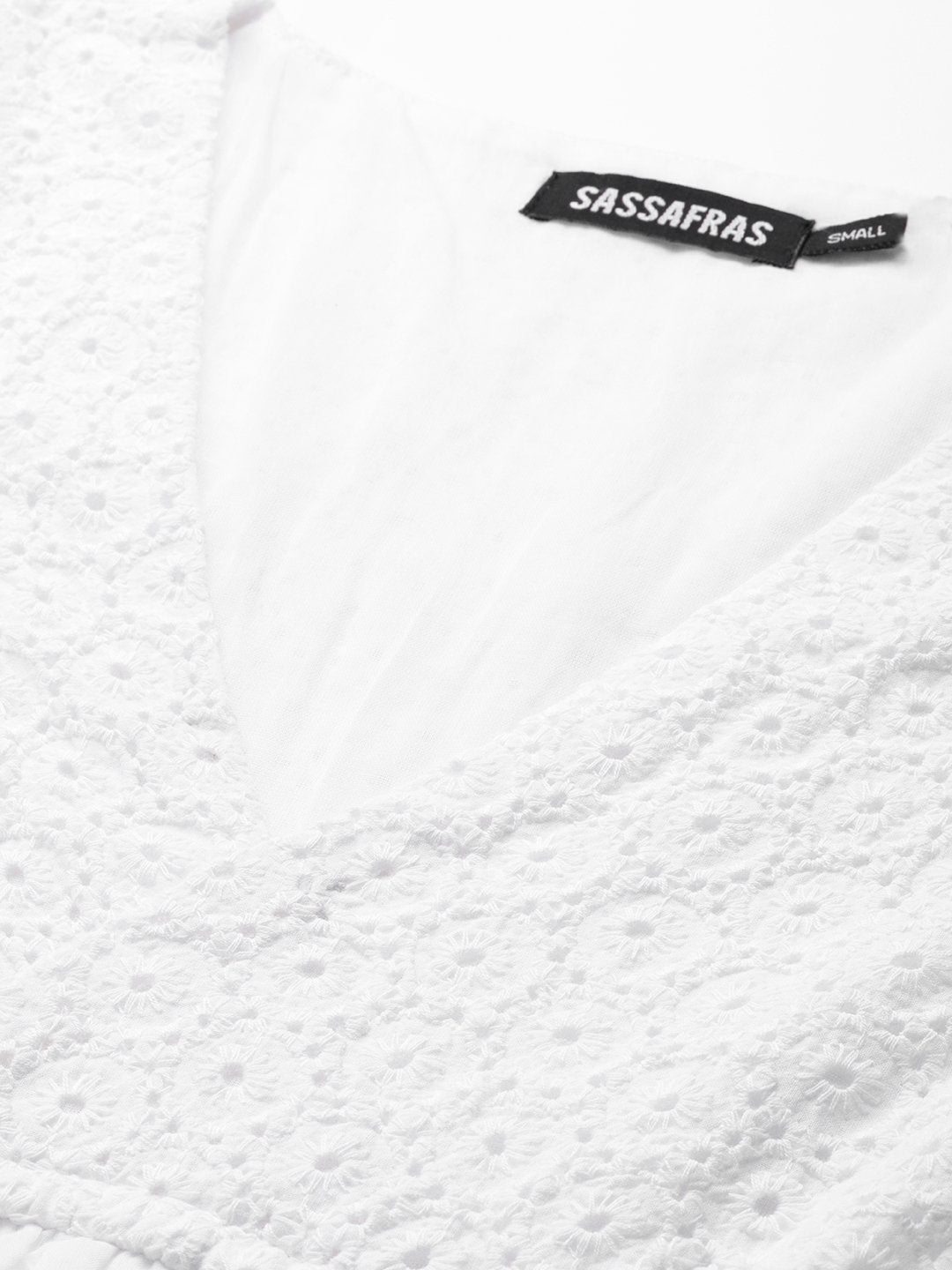 Women's White Schiffli Shift Dress