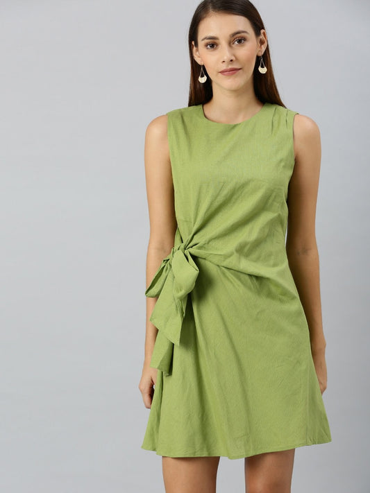 Women's Mint Green Side Knot Shift Dress