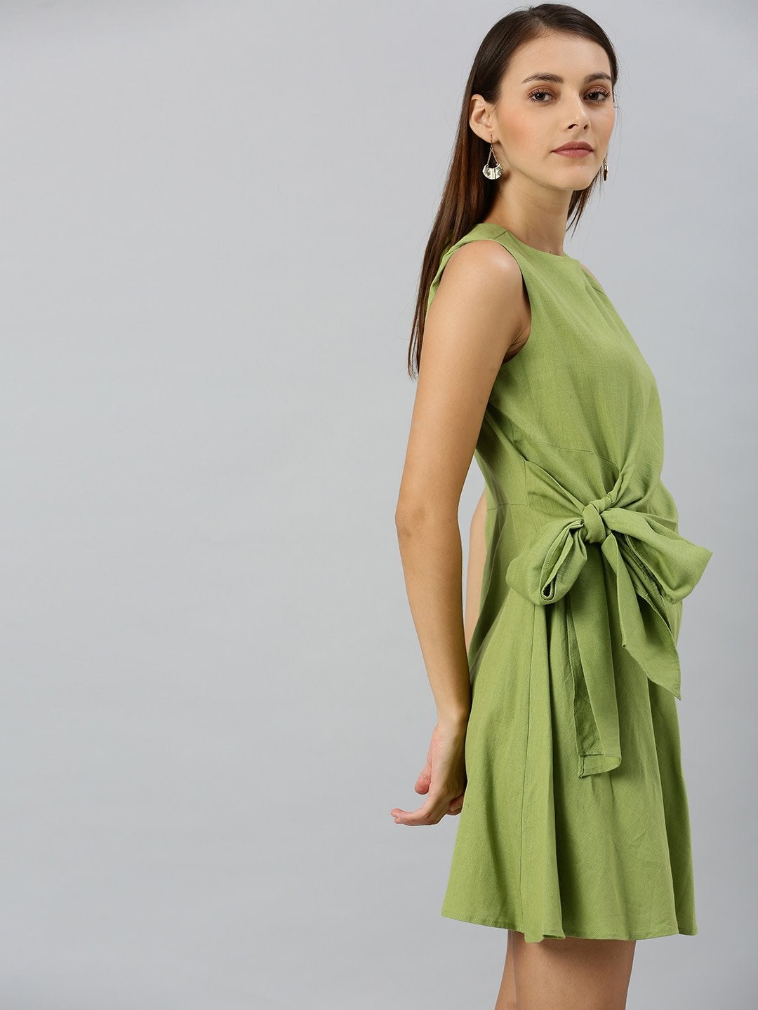 Women's Mint Green Side Knot Shift Dress