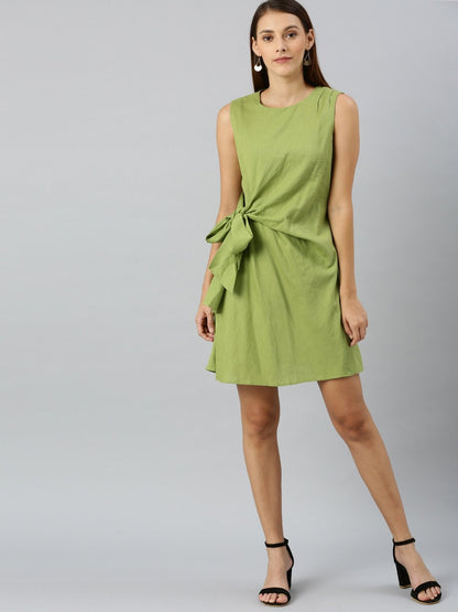 Women's Mint Green Side Knot Shift Dress