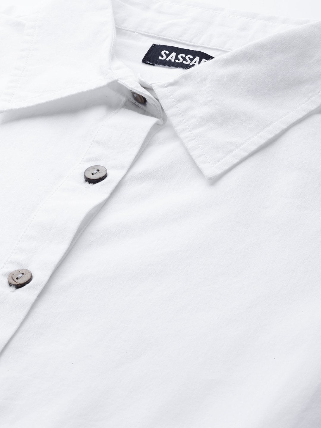 Women's White Tiered Shirt Dress