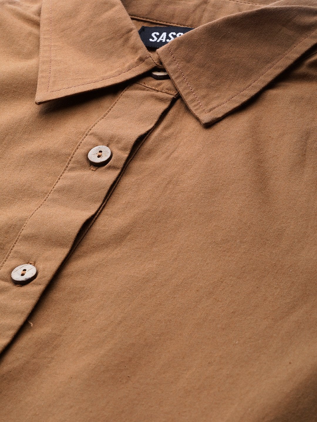 Women's Brown Tiered Shirt Dress