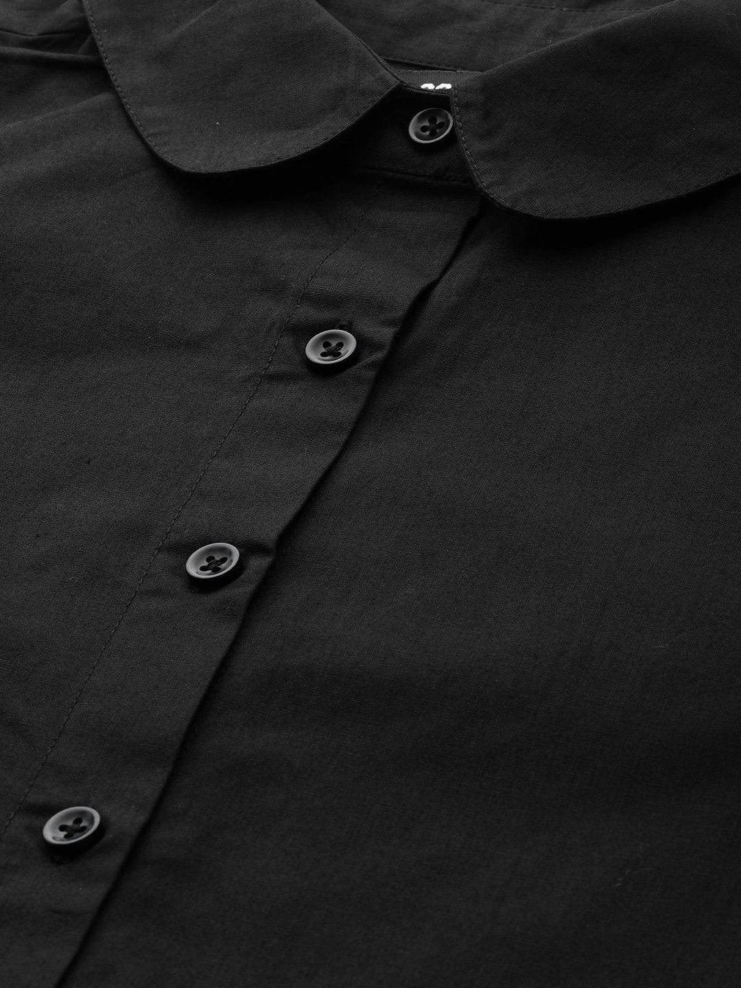 Women's Black High Low Shirt Dress