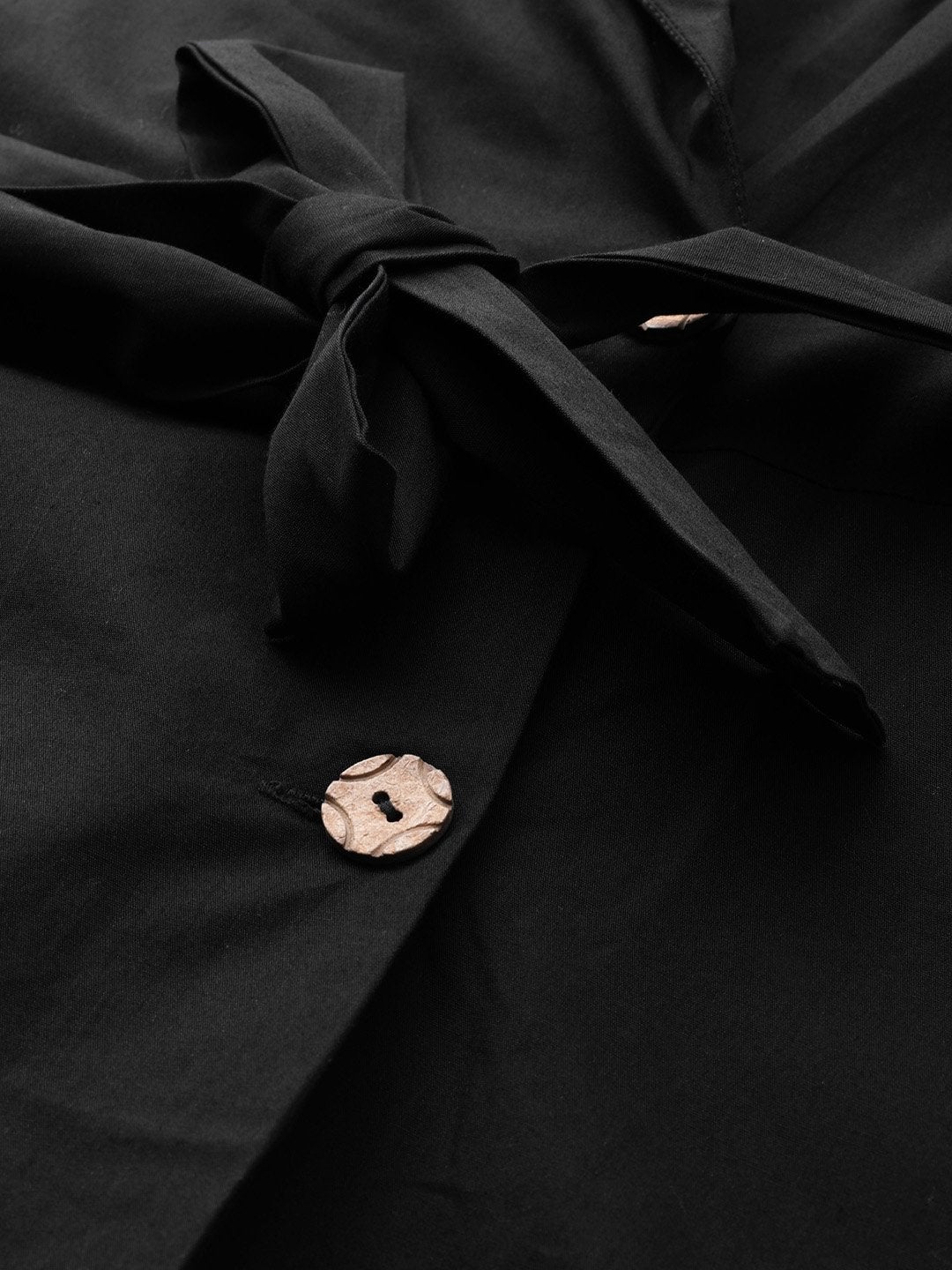 Women's Black Trench Wrap Dress
