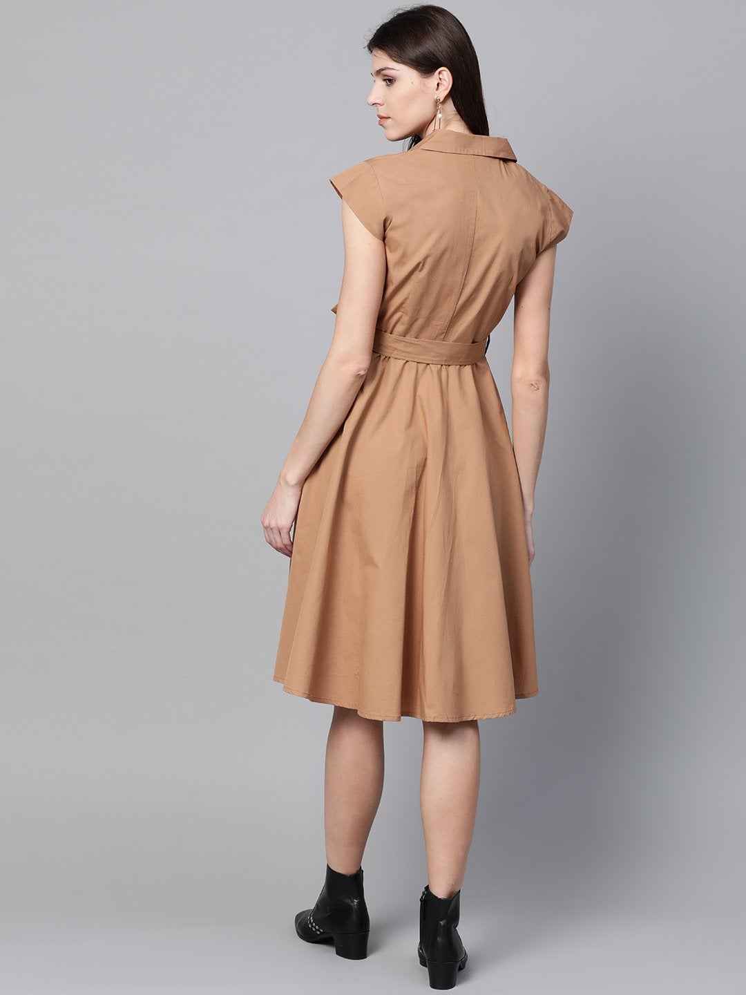 Women's Brown Trench Wrap Dress