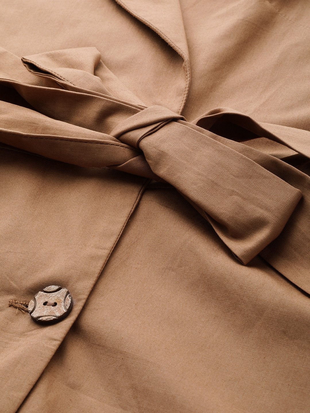 Women's Brown Trench Wrap Dress