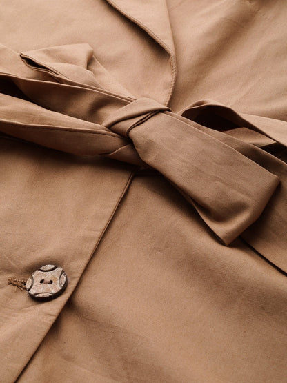 Women's Brown Trench Wrap Dress