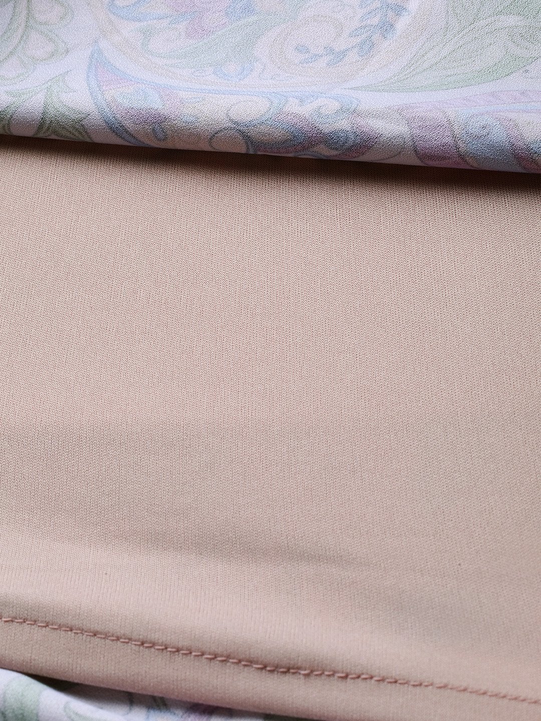 Women's Beige Paisley Strappy Gathered Maxi