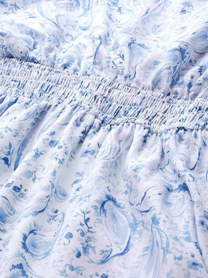 Women's Blue Paisley Skater Dress