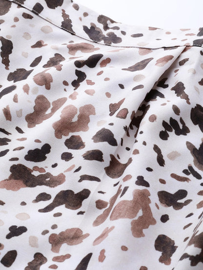 Women's Off White Leopard Bardot Shift Dress