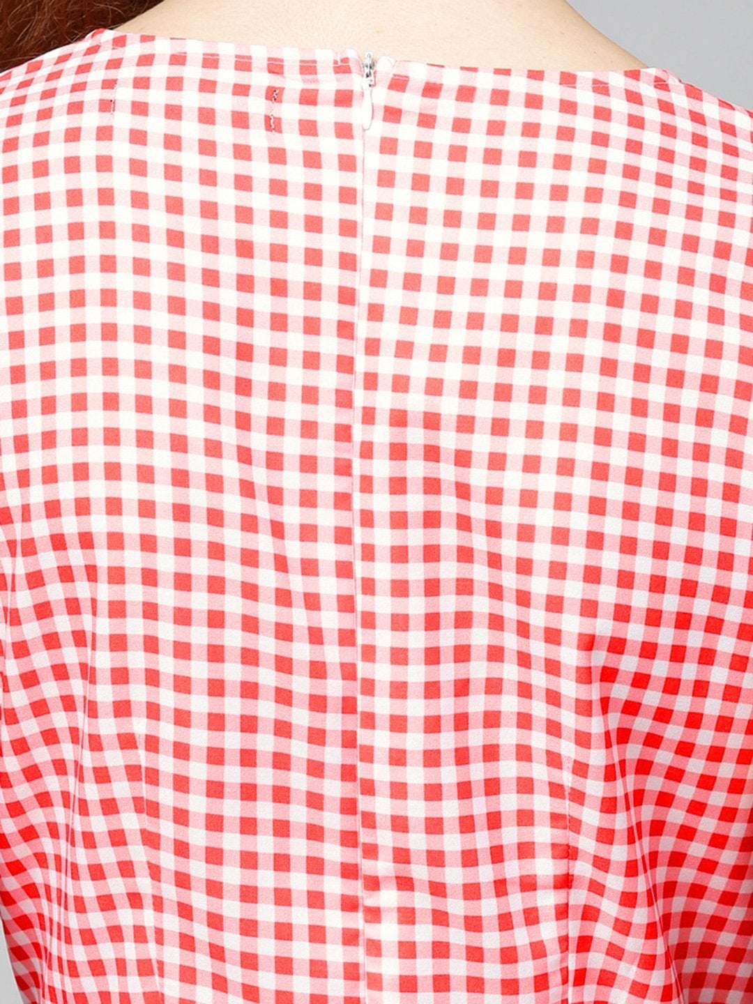 Women's Red & White Check Skater Dress