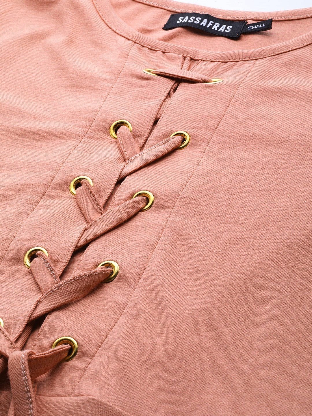 Women's Peach Front Criss Cross Detail Maxi