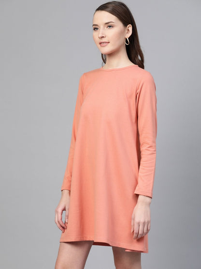 Women's Peach Terry Tent Dress