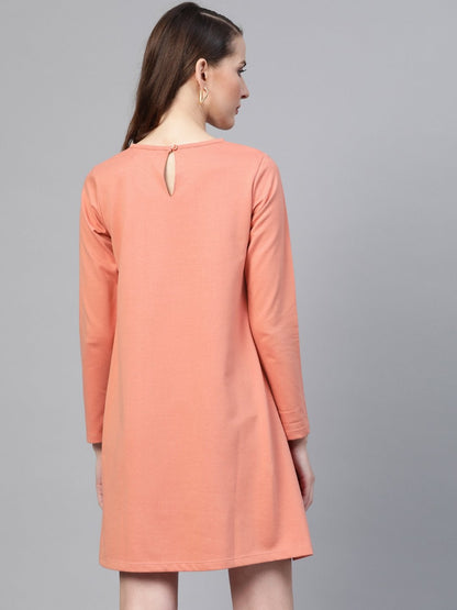 Women's Peach Terry Tent Dress