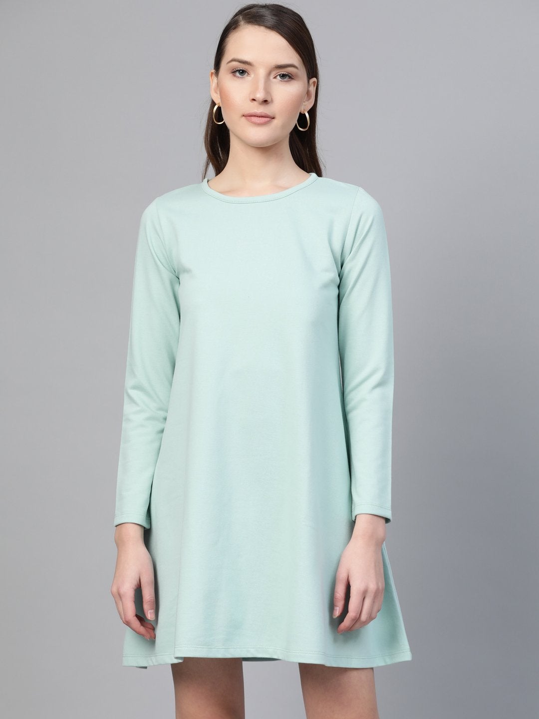 Women's Sea Green Terry Tent Dress