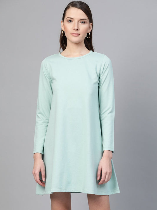 Women's Sea Green Terry Tent Dress