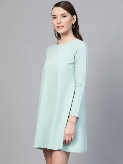 Women's Sea Green Terry Tent Dress