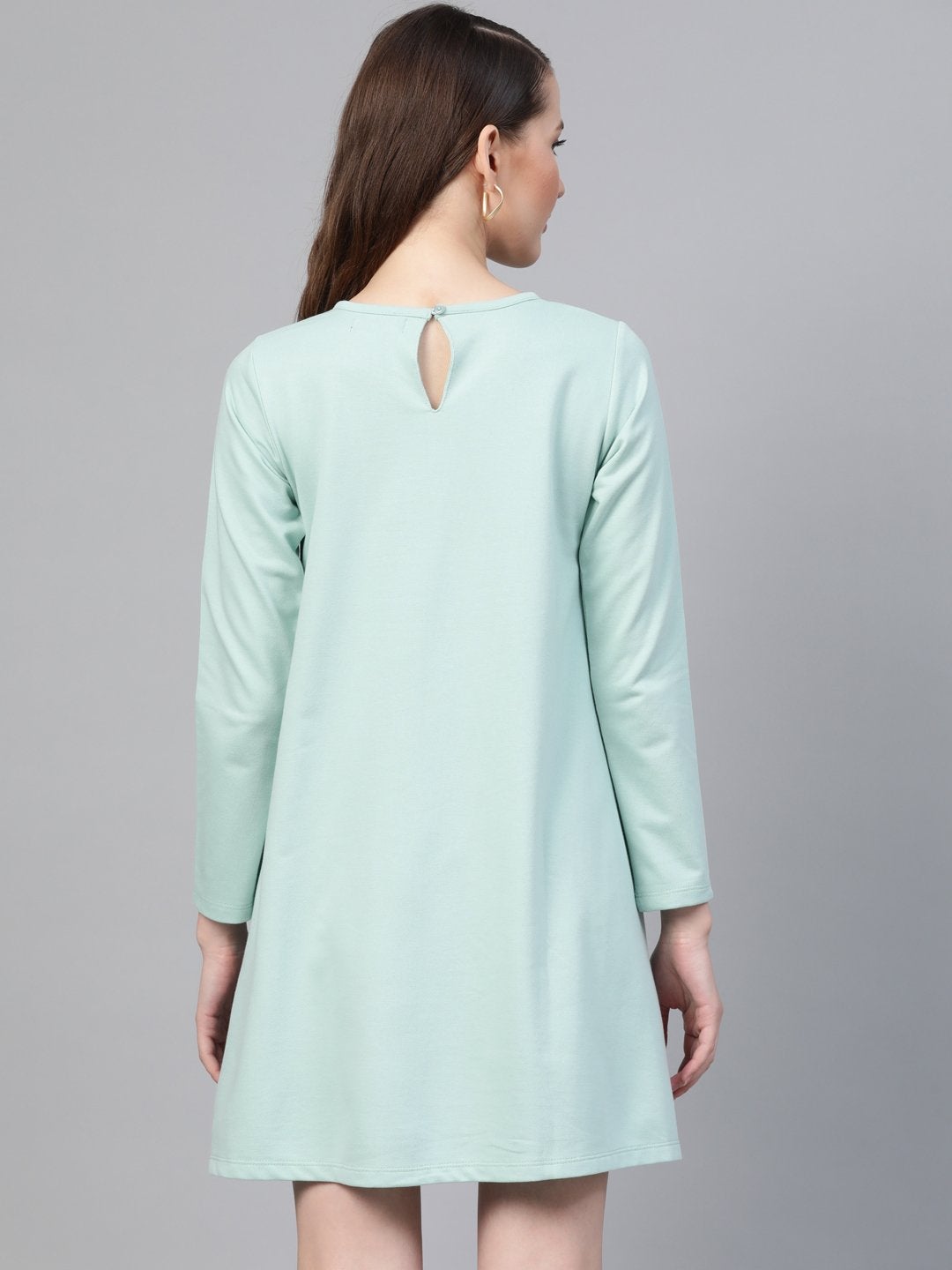 Women's Sea Green Terry Tent Dress