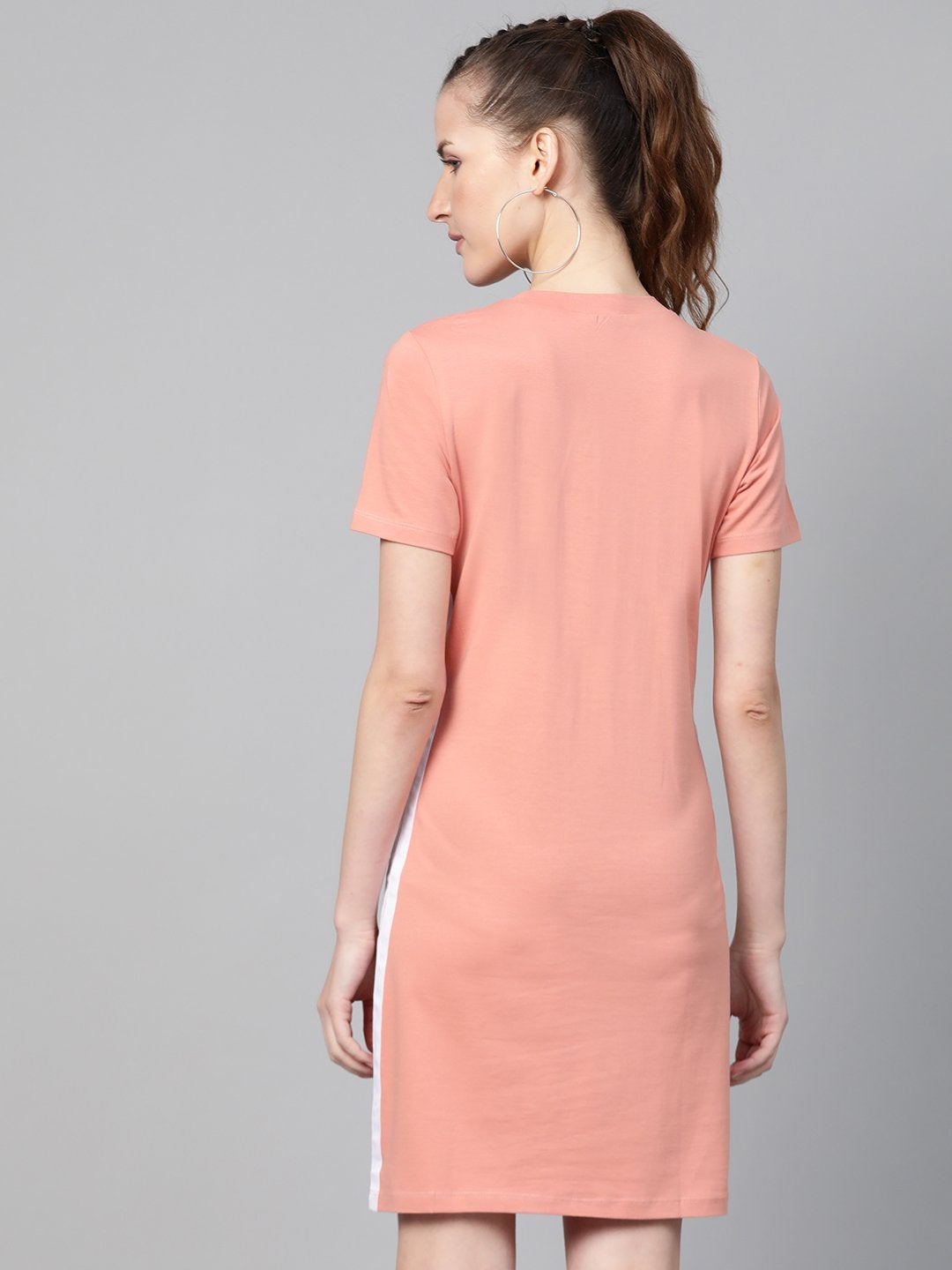 Women's Peach Side Tape Bodycon Dress