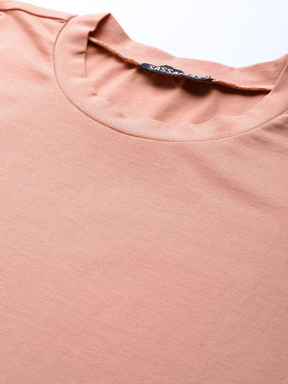 Women's Peach Side Tape Bodycon Dress