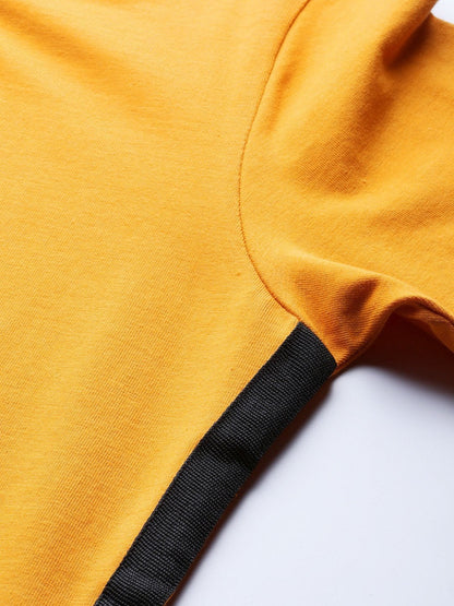 Women's Mustard Side Tape Bodycon Dress