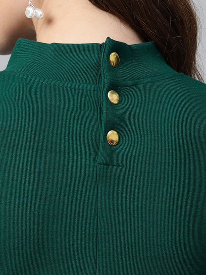 Women's Emerald Rib Full Sleeve Bodycon Dress