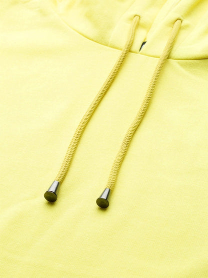 Women's Yellow Fleece Hoodie Sweat Dress