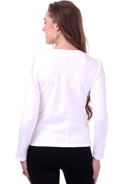 Women's Ivory Crystal Studded Jacket