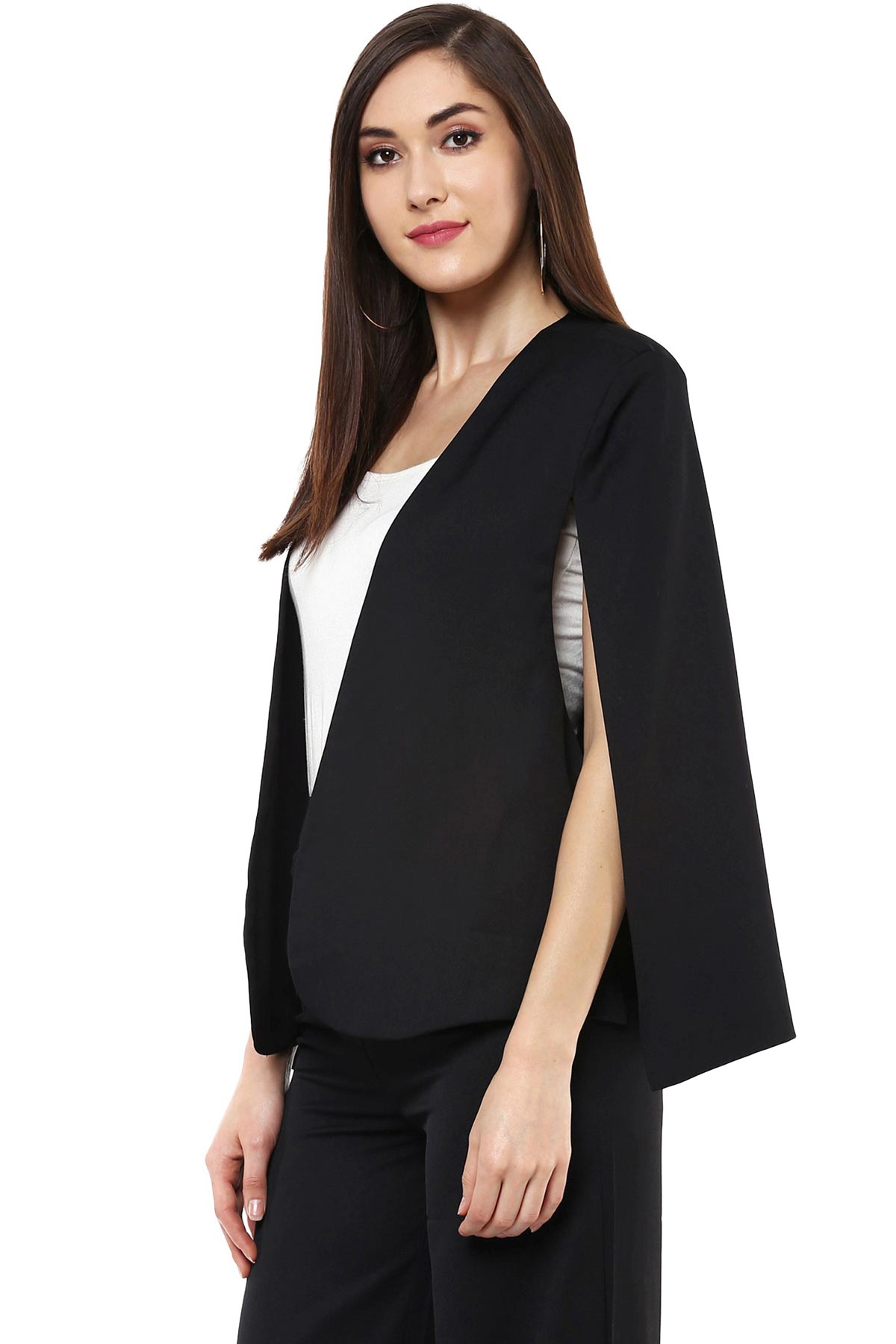 Women's Black Cape Jacket