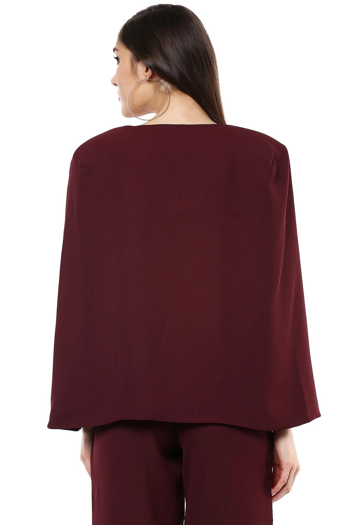 Women's Maroon Cape Jacket
