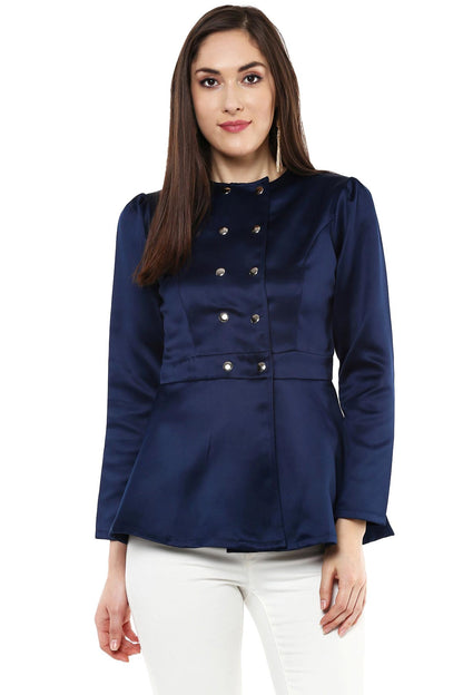 Women's Navy Double Breasted Jacket