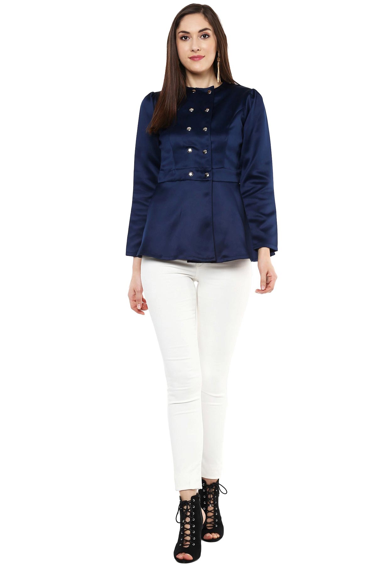 Women's Navy Double Breasted Jacket