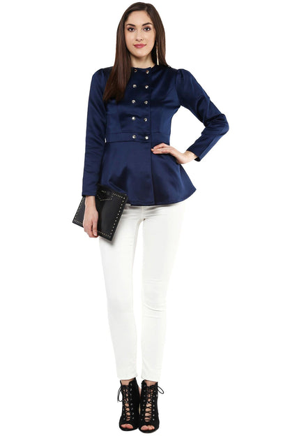 Women's Navy Double Breasted Jacket