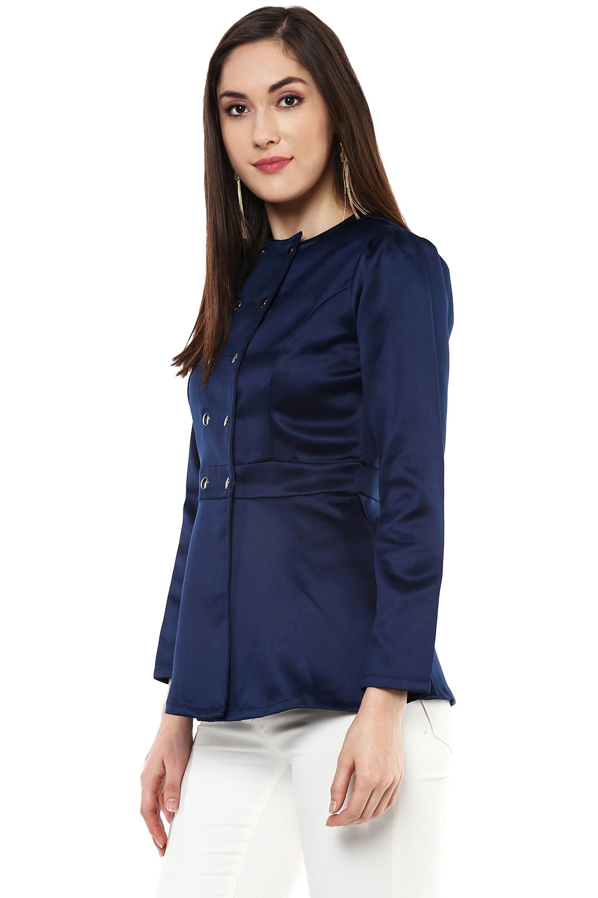 Women's Navy Double Breasted Jacket