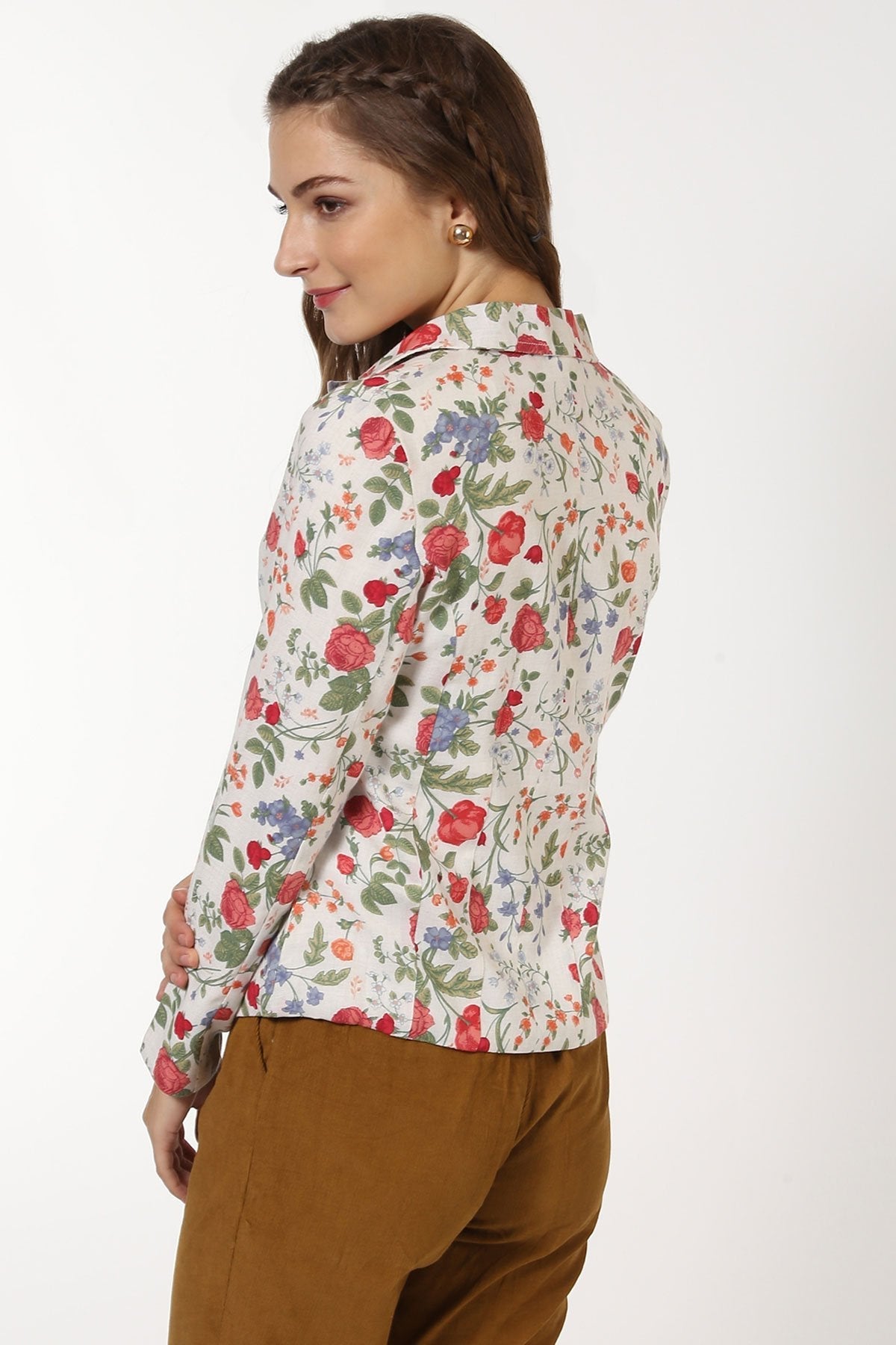 Women's Ivory Floral Blazer