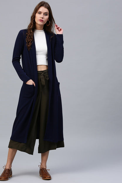 Women's Navy Longline Shrug