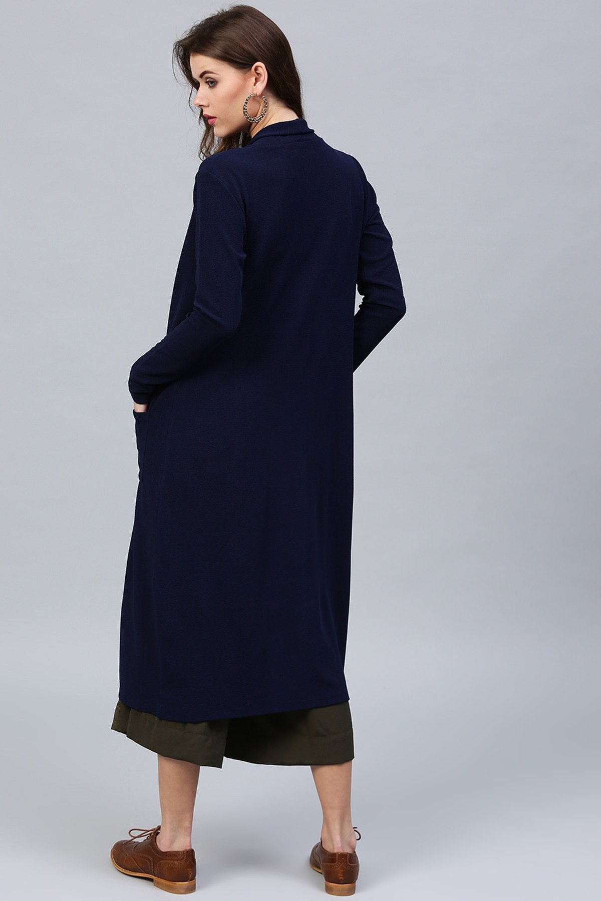 Women's Navy Longline Shrug