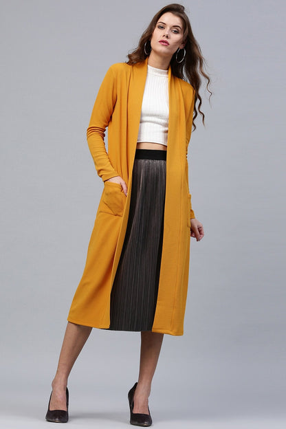 Women's Mustard Longline Shrug