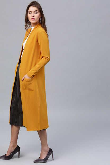 Women's Mustard Longline Shrug
