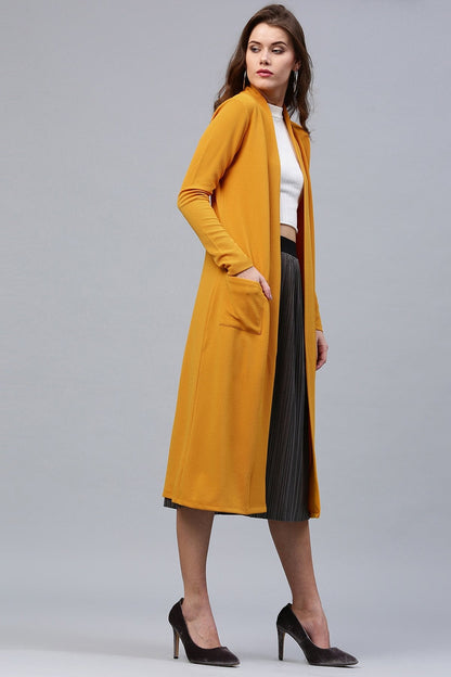 Women's Mustard Longline Shrug