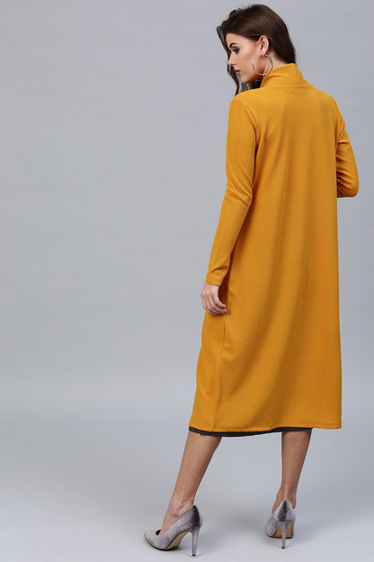 Women's Mustard Longline Shrug