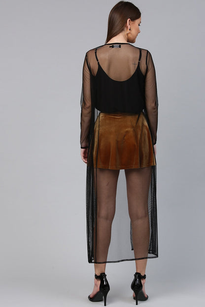 Women's Black Mesh Shrug