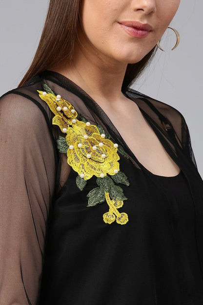 Women's Black Mesh Shrug