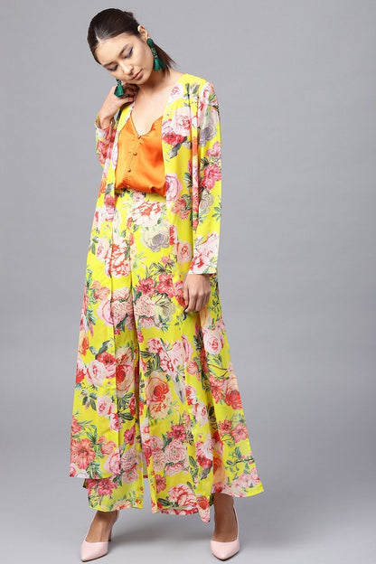 Women's Yellow Tropical Longline Shrug
