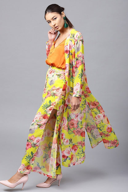 Women's Yellow Tropical Longline Shrug