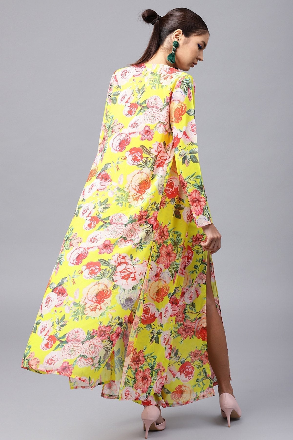 Women's Yellow Tropical Longline Shrug
