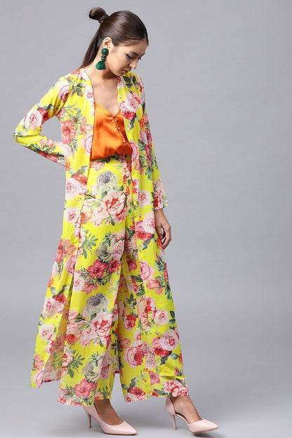 Women's Yellow Tropical Longline Shrug