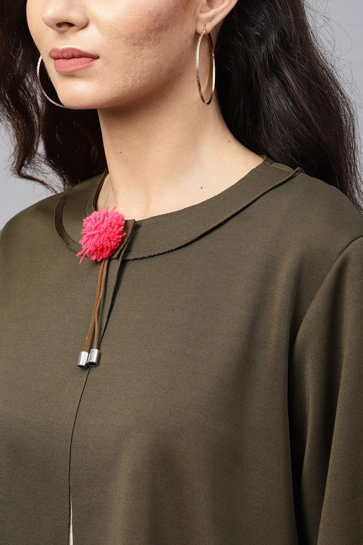 Women's Olive Poncho Jacket